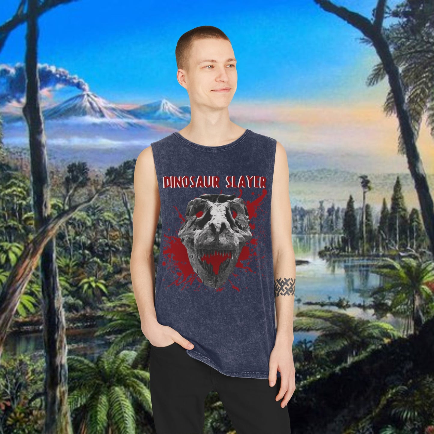 Dinosaur Slayer Stonewash Tank Top