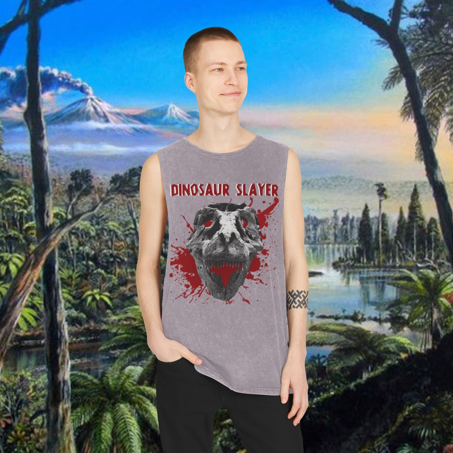 Dinosaur Slayer Stonewash Tank Top