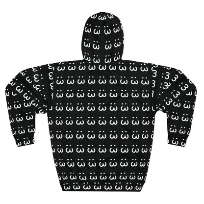 Black :3 Unisex Pullover Hoodie (AOP)