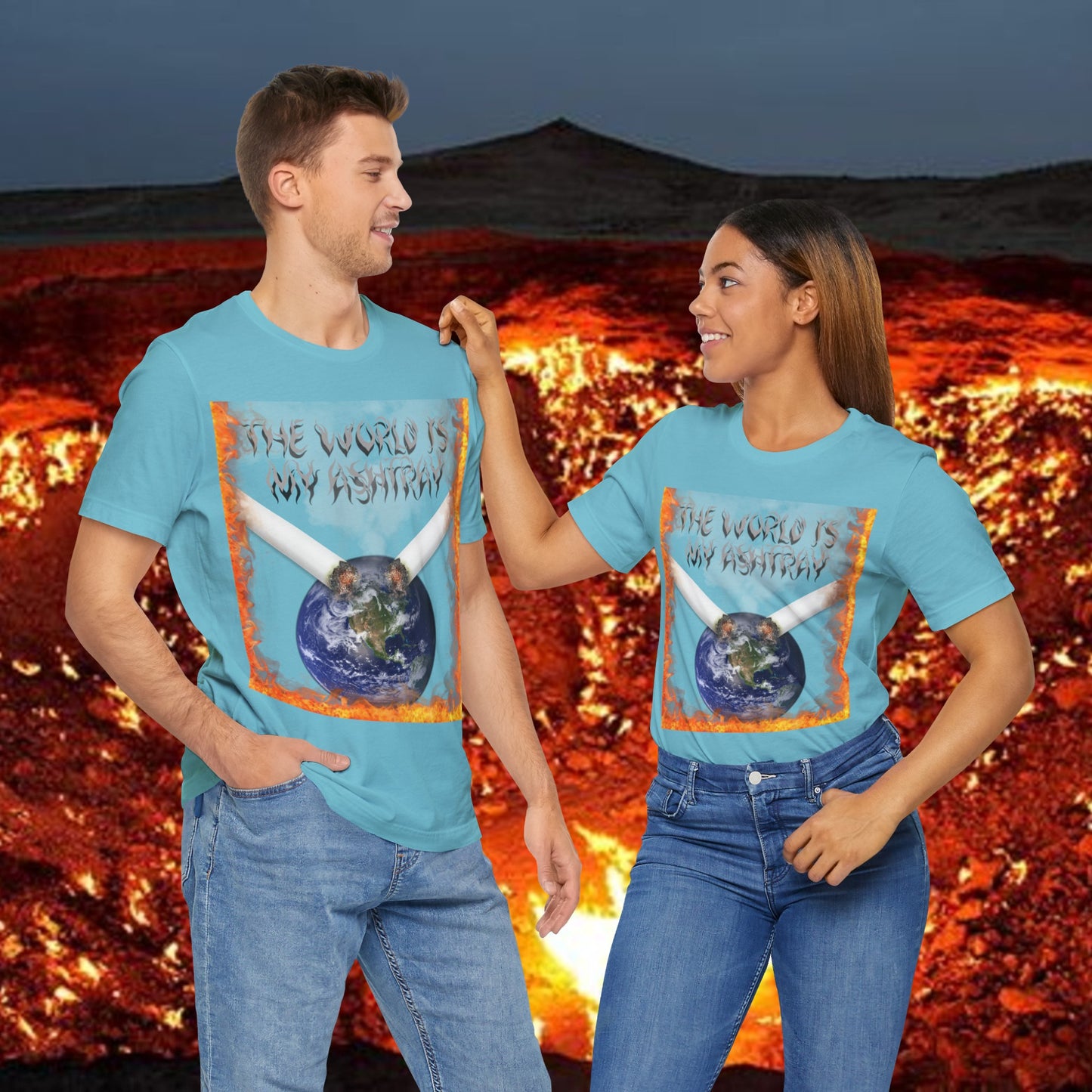 The World Is My Ashtray Front Design Unisex Short Sleeve Tee