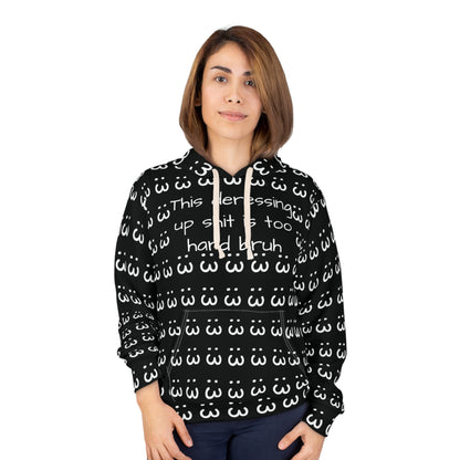 Black :3 Unisex Pullover Hoodie (AOP)