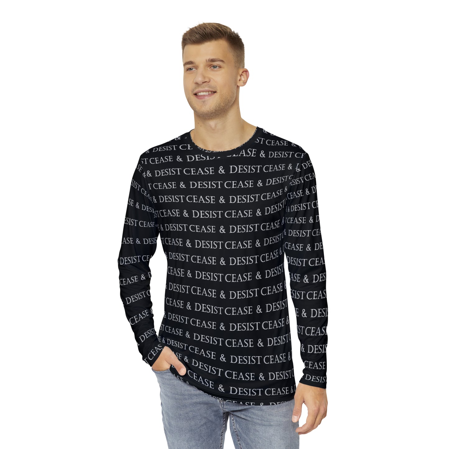 N*ntendo themed Men's Long Sleeve Shirt (AOP)