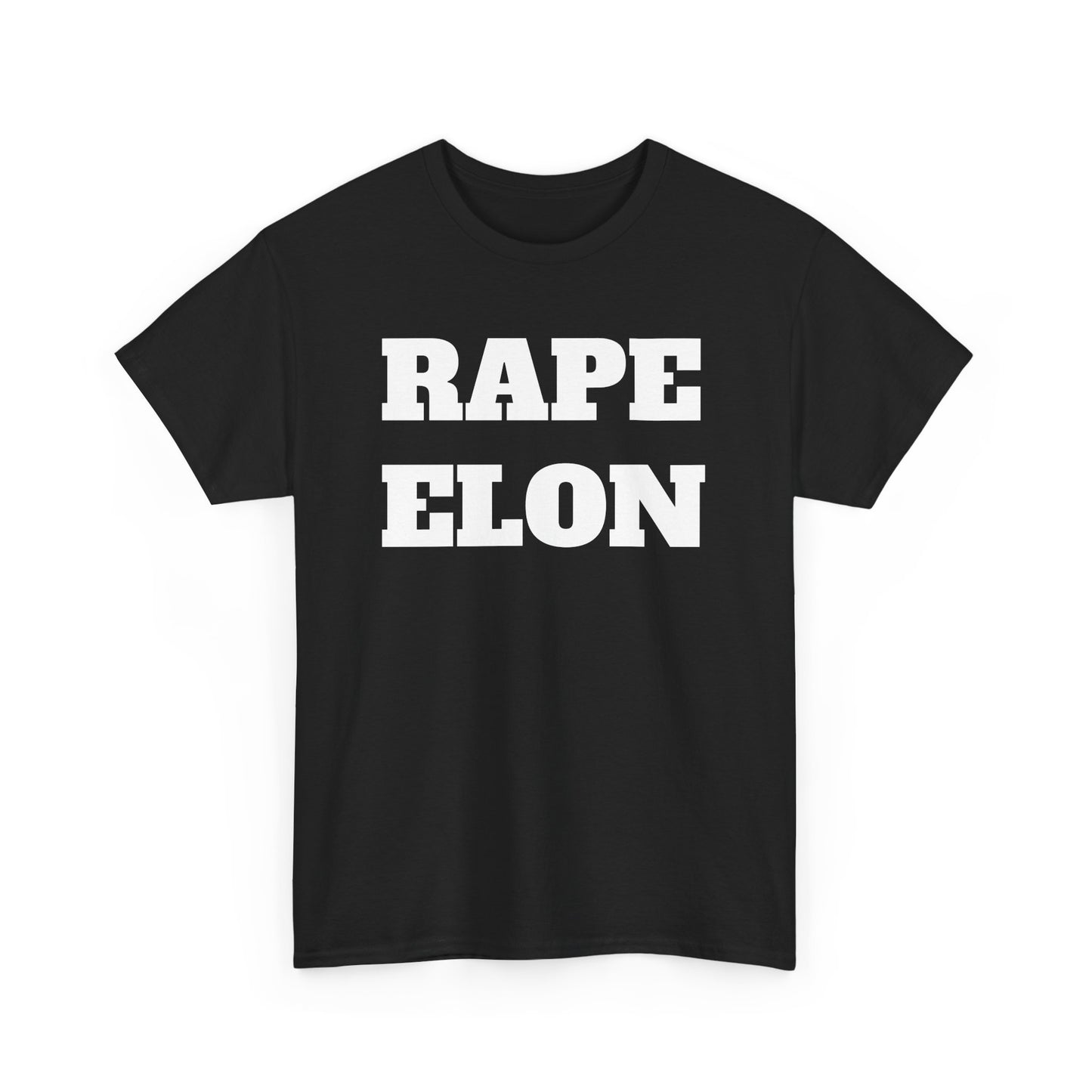 Unisex Heavy Cotton Tee - Bold Statement Tee 'RAPE ELON'
