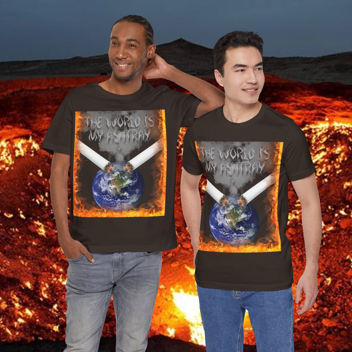 The World Is My Ashtray Front Design Unisex Short Sleeve Tee