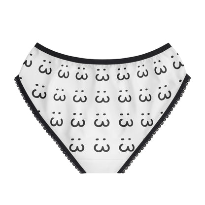 :3 White Women's Briefs (AOP)