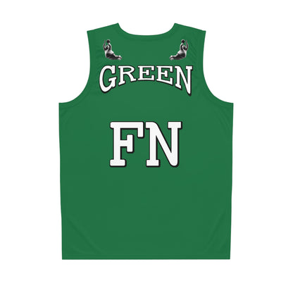 Green FN Basketball Jersey (AOP)