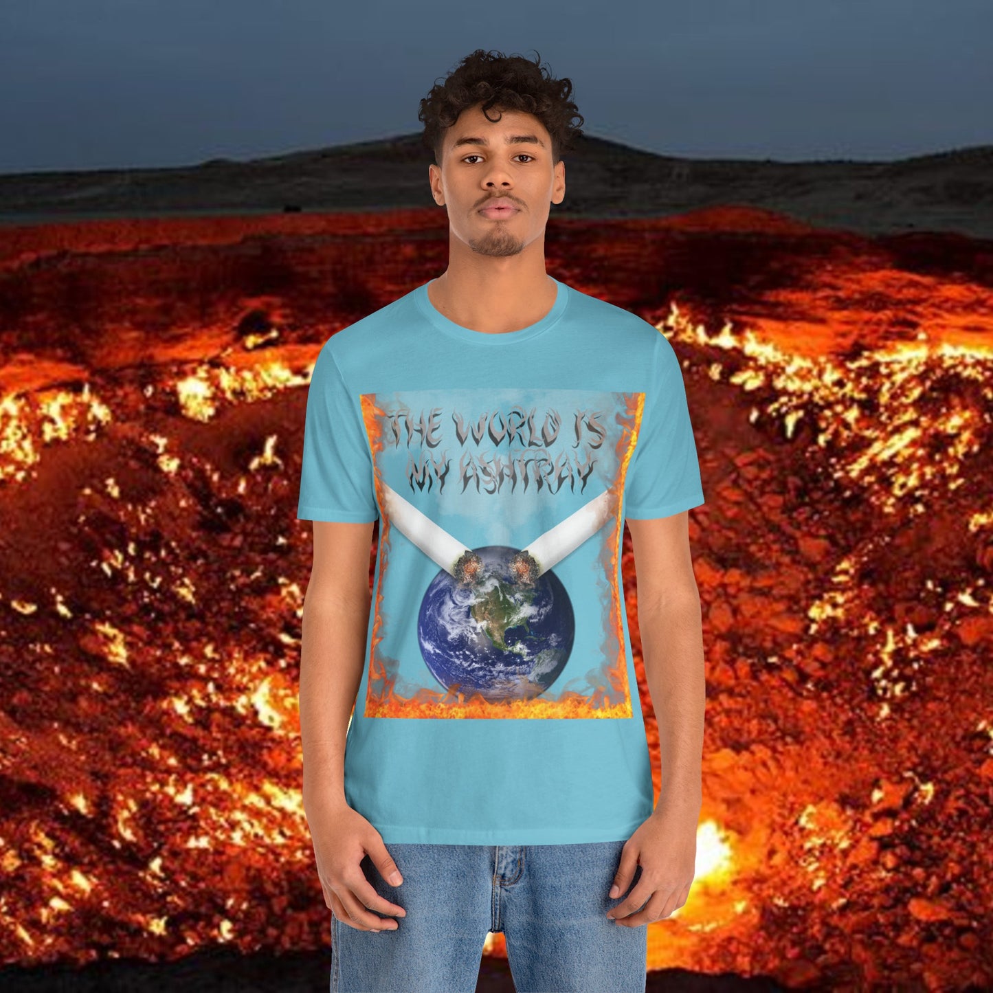 The World Is My Ashtray Front Design Unisex Short Sleeve Tee