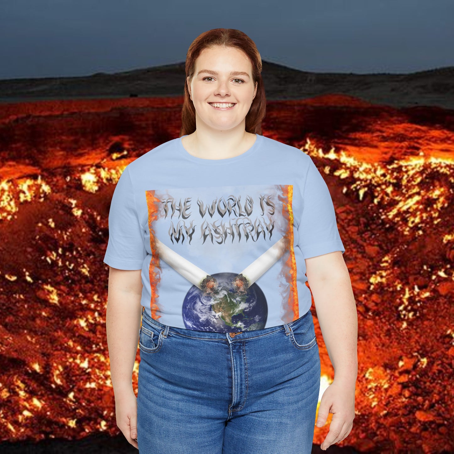 The World Is My Ashtray Front Design Unisex Short Sleeve Tee