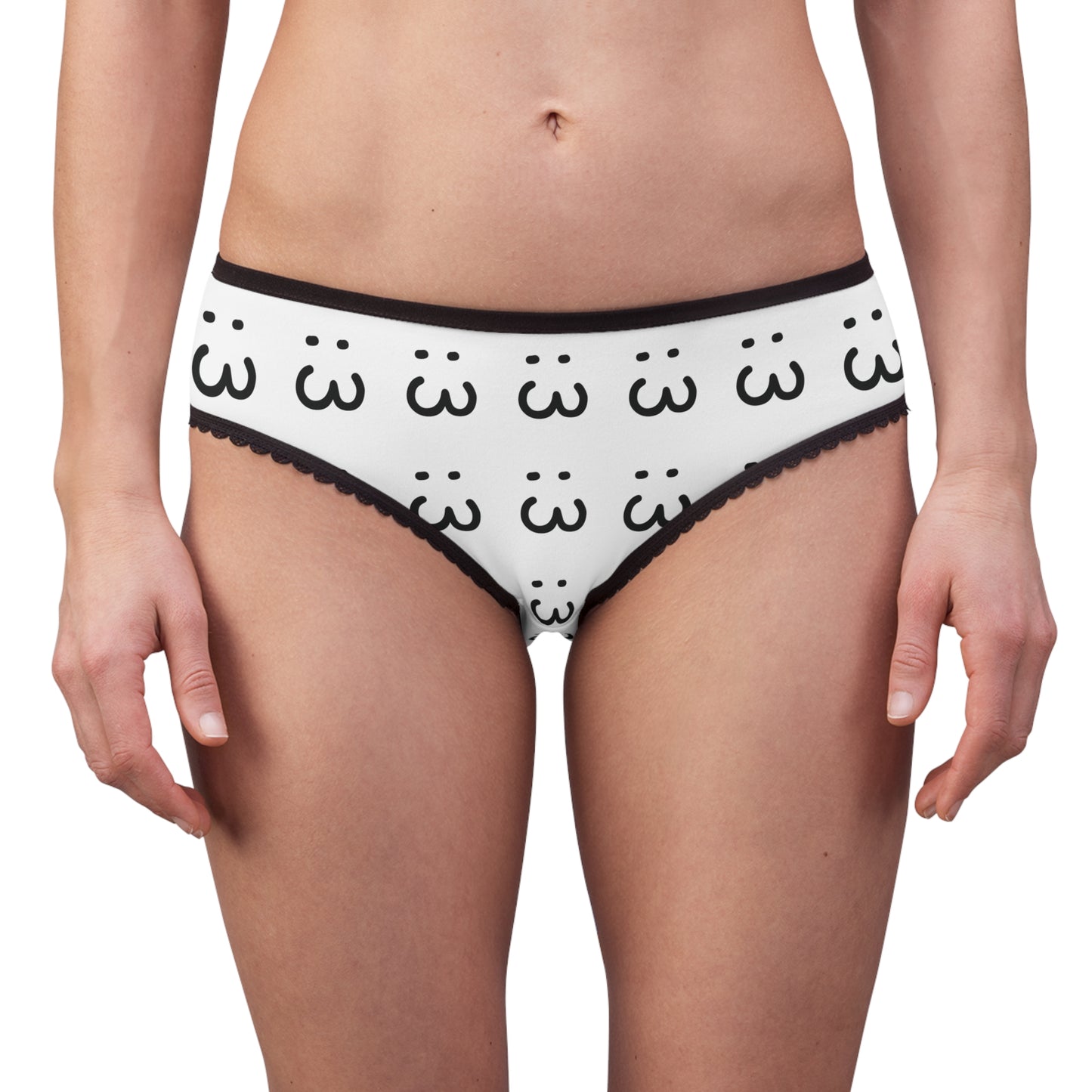 :3 White Women's Briefs (AOP)