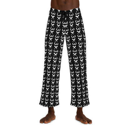 Black >:3 Pajama Pants (AOP)