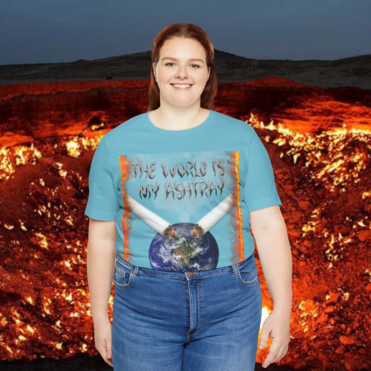 The World Is My Ashtray Front Design Unisex Short Sleeve Tee