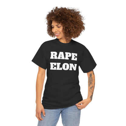 Unisex Heavy Cotton Tee - Bold Statement Tee 'RAPE ELON'