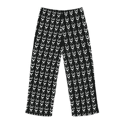 Black >:3 Pajama Pants (AOP)