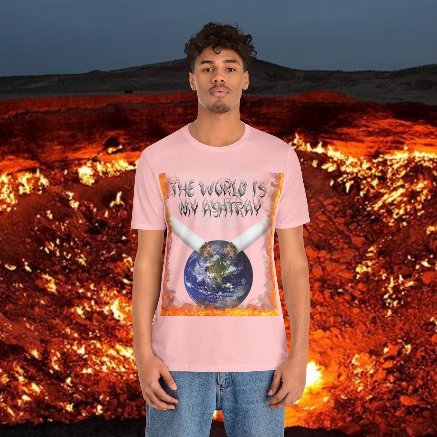 The World Is My Ashtray Front Design Unisex Short Sleeve Tee