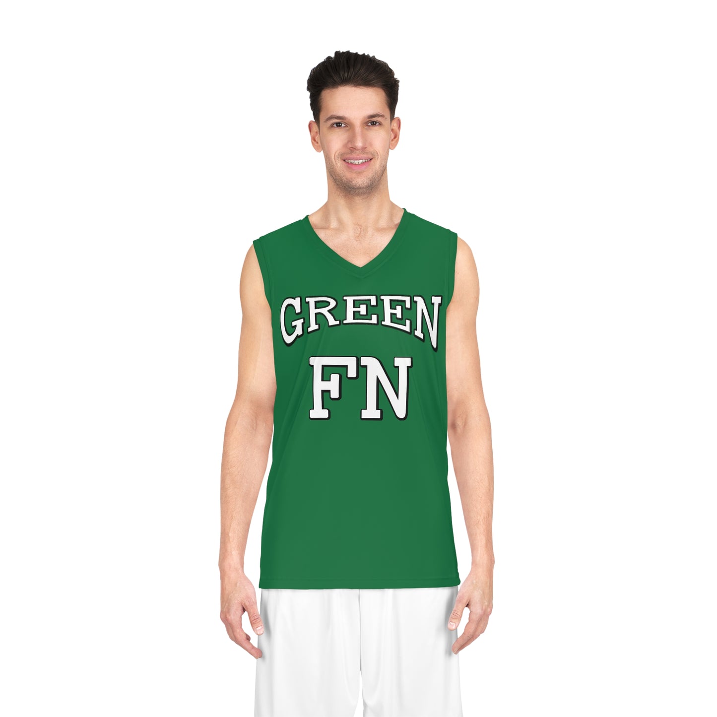 Green FN Basketball Jersey (AOP)