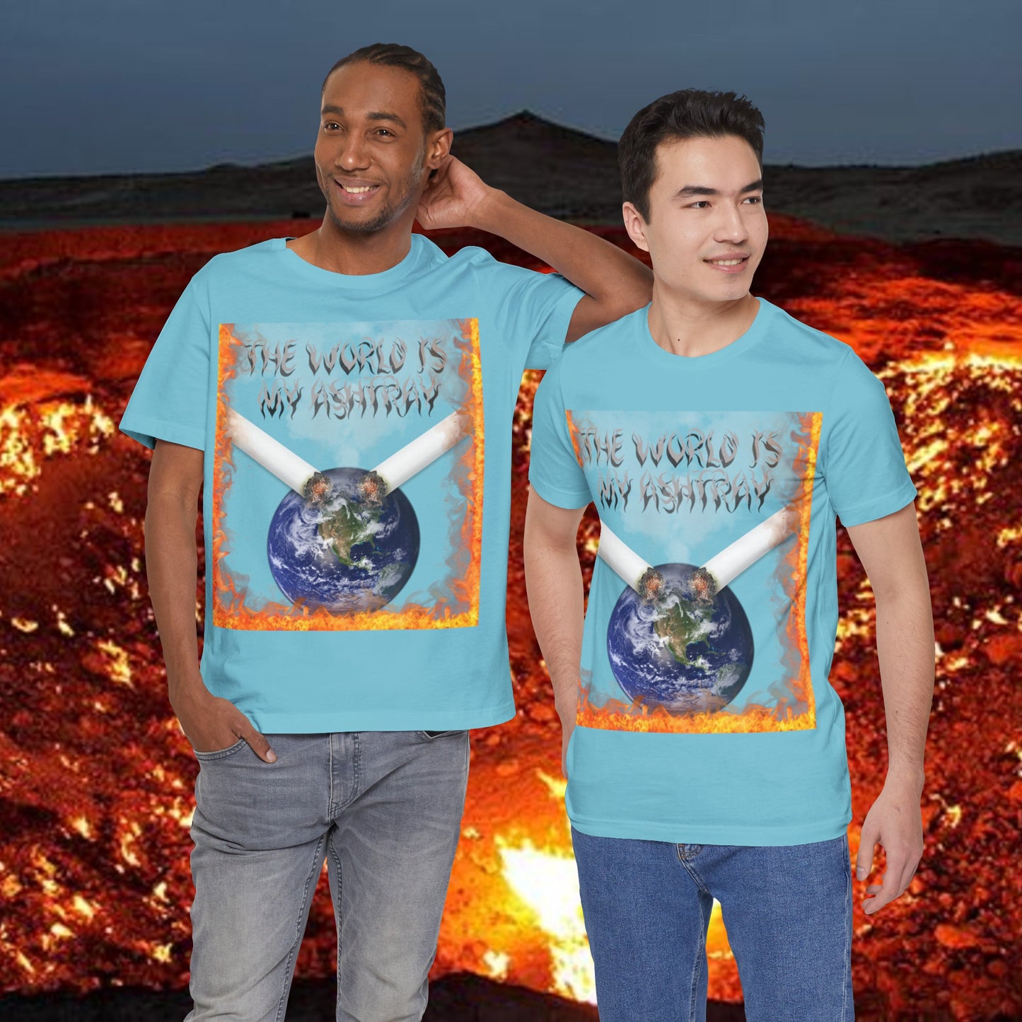 The World Is My Ashtray Front Design Unisex Short Sleeve Tee