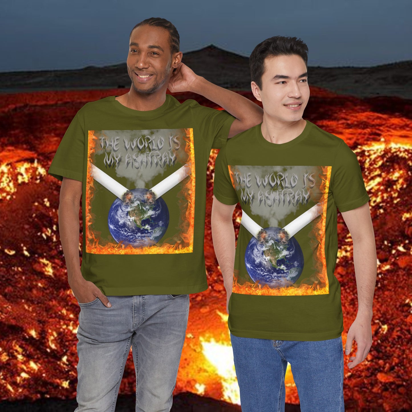 The World Is My Ashtray Front Design Unisex Short Sleeve Tee