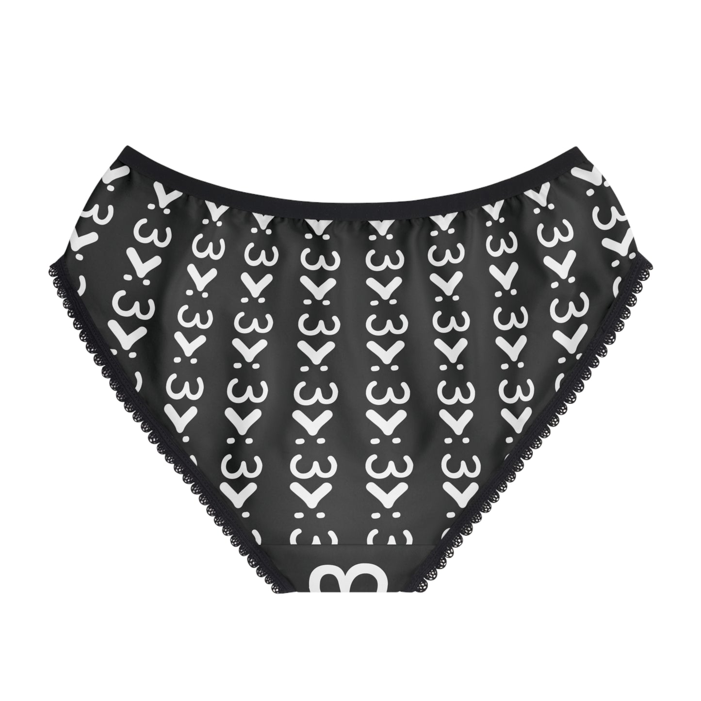 >:3 Black Women's Briefs (AOP)