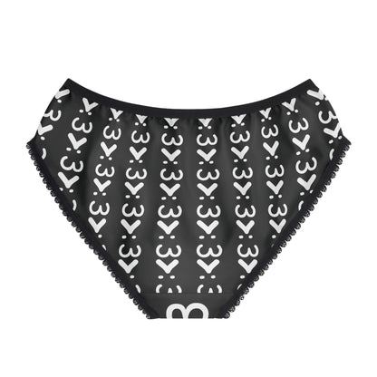 >:3 Black Women's Briefs (AOP)