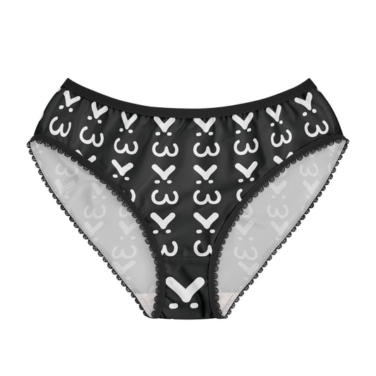 >:3 Black Women's Briefs (AOP)