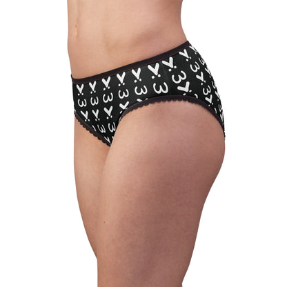 >:3 Black Women's Briefs (AOP)