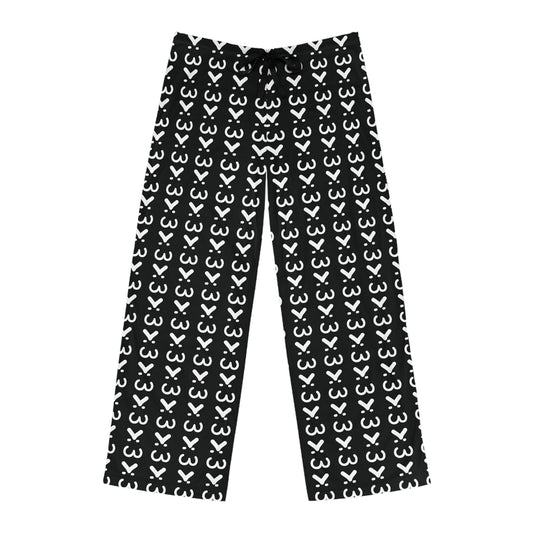 Black >:3 Pajama Pants (AOP)