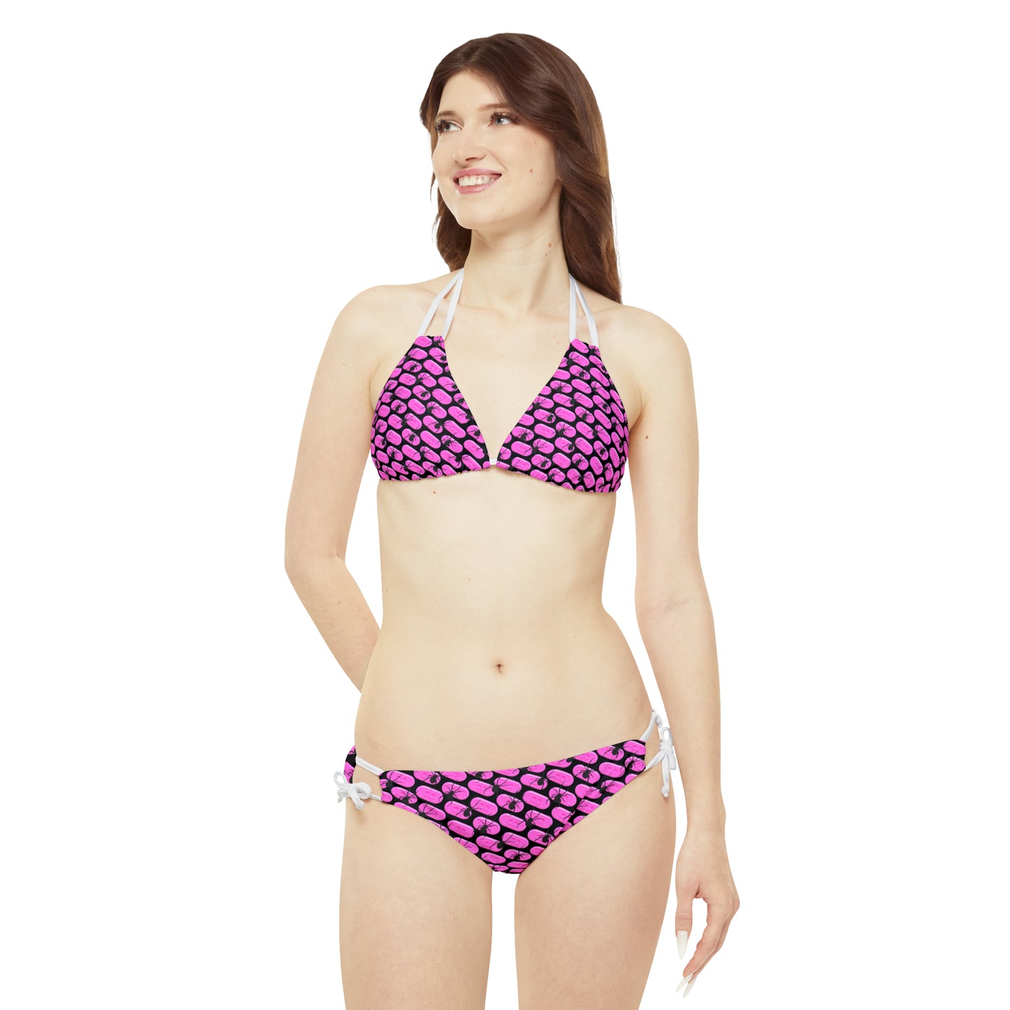 Non-Specific Allergy Medicine Strappy Bikini Set (AOP)