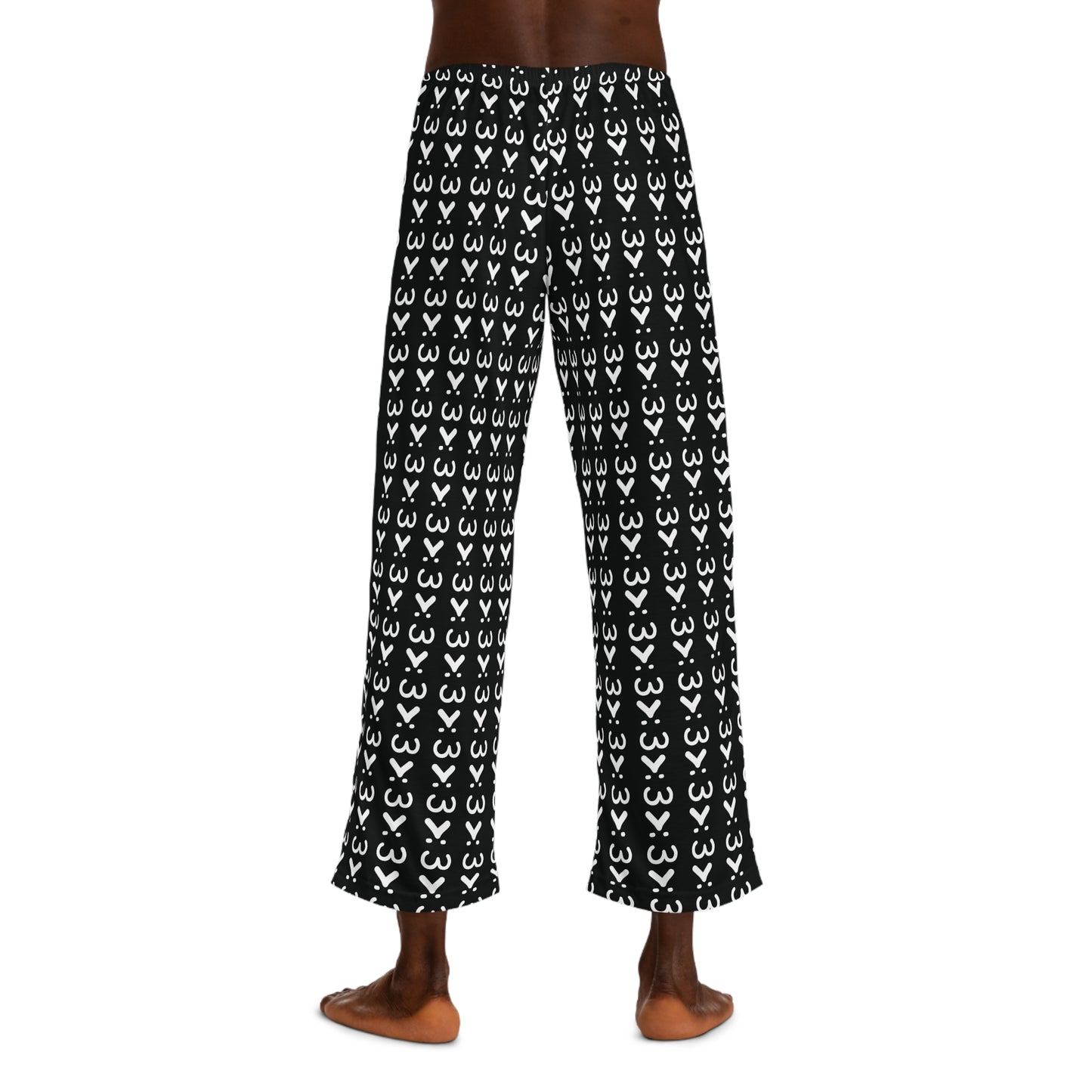 Black >:3 Pajama Pants (AOP)