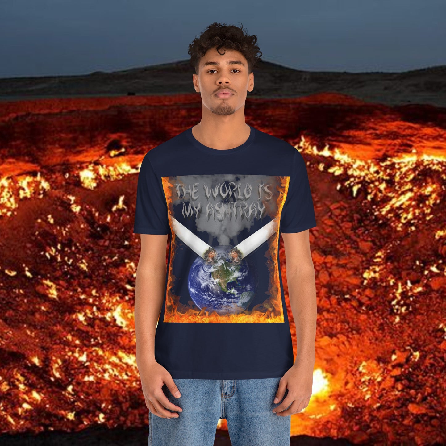 The World Is My Ashtray Front Design Unisex Short Sleeve Tee