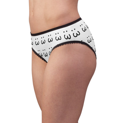 :3 White Women's Briefs (AOP)